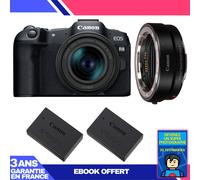 Boitier Canon EOS R8 + RF 24-50mm IS STM + EF-EOS R + 2 Canon LP-E17 + Ebook 'Devenez Un Super Photographe