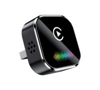 Boîtier CarPlay Sans Fil 2 en 1 pour Android Auto avec Commande Vocale, Éclairage Coloré et Intelligence Artificielle, Adaptateur USB pour CarPlay