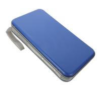 Boîtier CD Portable Bleu Fermeture Éclair et Sangle | Rangement PET Polyester Alliage Aluminium, Organisation Compacte, Protège des Rayures, Voyage et Maison