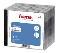 Hama Boîtier Slim Double (pour DVD, Convient également aux CD et disques Blu-Ray, Ultra Mince, avec Une Feuille pour la Couverture, Lot de 25) Noir/Transparent
