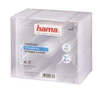 Hama Boîtier standard double pour CD et Blu‑Ray – 2 CD – transparent – Lot de 10