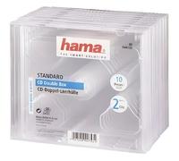 Hama Boîtier standard double pour CD et Blu‑Ray – 2 CD – transparent – Lot de 10