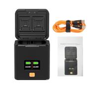 Boîtier Chargeur Batterie Appareil Photo LPE6 E6N E6NH E6P, Chargeur 2 Emplacements avec Écran OLED, Charge Rapide PD, Rangement Cartes Mémoire - Compatible 5D 6D 7D 80D