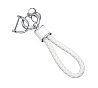Boitier Clé Voiture pour Nissan pour Juke pour Micra pour Qashqai pour March pour Tiida pour Terrano pour Cube pour Pathfinder pour Rogue Housse Clé Voiture(White Keychain)