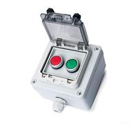 Boîtier compact étanche IP67 avec interrupteurs à action momentanée rouge et vert pour une utilisation sûre