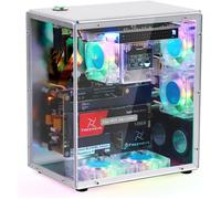 Boîtier compatible Raspberry Pi 5 avec slot M.2 NVMe, 5 ventilateurs ARGB PWM, refroidisseur CPU, écran OLED 0,96"" et audio stéréo