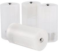 Boîtier Convertisseur de Batterie AA vers Batterie D, Support D'adaptateurs de Batterie Blanc Translucide, Adaptateur de Batterie AA vers D (4 Pièces)