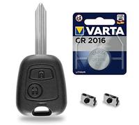 Boitier/Coque Clé Plip Télécommande Compatible avec Citroen Saxo Xsara Picasso Berlingo C1 C2 C3 ✚ Pile CR2016 Varta - Kit iRace Keys®