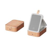 Boîtier cosmétique avec boîte de Maquillage Miroir éclairé en Miroir | Sac de Transport Portable - Grande boîte de Rangement cosmétique avec Une Structure de Cuir de Crocodile légère pour dresseur de