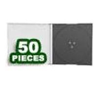 Boîtier Crystal fin mécanisable, fond noir, pour CD, 50 pièces G