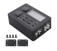 Boîtier d'alimentation 12 V 100 W avec véritable écran LED, six ports USB, y compris USB C à charge rapide, deux prises de sortie 12 V pour camping-car, bateau, SUV et voiture (sans ligne)