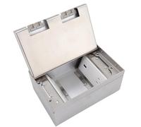 Boîtier d'alimentation encastré au sol, kit de prises électriques encastrables avec 4 prises + 2 ports de charge USB + 1 port réseau, pour dissimuler les prises dans le sol ou le plan de travail