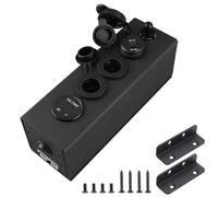 Boîtier d'alimentation multifonctionnel 3 en 1 avec voltmètre et prise d'alimentation pour camping-car, yacht et camping en plein air, boîtier de batterie DC 12 V 24 V avec