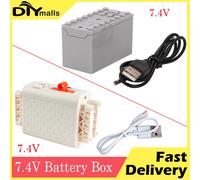 Boîtier de batterie au Lithium Rechargeable MOC 7.4V pour blocs de construction MOC fonctions d'alimentation 59510 8883 servomoteur voiture 8878 8881 9V