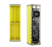 Boîtier de batterie externe 22,5 W 45 W pour cellules Boîtier ABS sans soudure avec régulation de tension et plusieurs protocoles de charge rapide (ywllow 45 W)