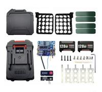 Boîtier de batterie lithium-ion pour outils de batterie 18 V/21 V, boîte de rangement en plastique robuste avec support PCBA, boîtier compact pour 10/15/20 cellules, noir (E)