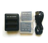 Boîtier de batterie pour Gopro fore4,batterie 3.8V batBR fore4,chargeur USB double,accessoires d'action argent/noir- A package-D