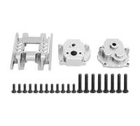 Boîtier de boîte de Vitesses et Ensemble de Base en Alliage d'aluminium, boîtier de boîte de Vitesses RC à Faible Bruit pour Traxxas TRX4M 1/18, boîtier de Transmission Durable (Argent)