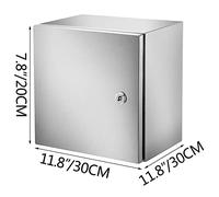 Boîtier de boîtier électrique en acier inoxydable 304 épaissi anti-poussière IP65 étanche for protéger l'intérieur et l'amp;Circuits extérieurs Résistant à la Corrosion(12 x 12 x 8 in)