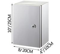 Boîtier de boîtier électrique en acier inoxydable 304 épaissi anti-poussière IP65 étanche for protéger l'intérieur et l'amp;Circuits extérieurs(10 x 8 x 4 in)