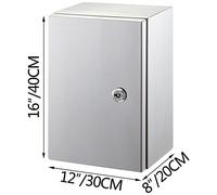 Boîtier de boîtier électrique en acier inoxydable 304 épaissi anti-poussière IP65 étanche for protéger l'intérieur et l'amp;Circuits extérieurs(16 x 12 x 8 in)