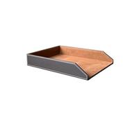 Boîtier de bureau métallique, File Folder Holder PU Leather Desk Organizer For Documents Folders Magazines Brown Black(Bruin)