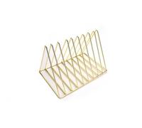 Boîtier de bureau métallique, Iron Triangle File Magazine Bookshelf Storage Rack Multicolor(Gold)