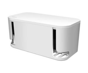Boîtier de câbles avec multiprise, 5 prises, blanc