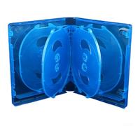 Boîtier de CD en plastique avec capacité de 10 disques pour CD et disques de jeux Blu-ray, disposition optimisée pour un rangement facile (bleu)