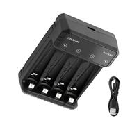 Boîtier De Chargement Batterie USB C À 4 Baies pour Batterie Rechargeable AA/3A Reconnaissance Intelligente avec Fonctionnalités Protection Multiples Piles AA Lithium