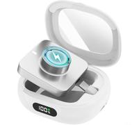 Boîtier de chargement portable 2000 mAh avec affichage numérique pour bague Oura pour Gen 4 et Smart Health couleur argent durable pour boîte de rangement de batterie (blanc)