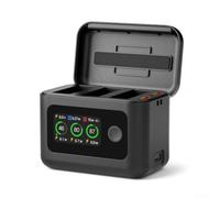 Boîtier de chargement pour dji pour osmo Pocket 4 27 W avec écran - Station d'alimentation double voie pour batterie et carte SD - Coque de protection rigide compacte