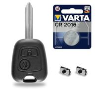 Boitier de Clé Coque Plip Compatible Télécommande Citroen C1 + Switch + Pile CR2016 VARTA - Kit iRace Keys®