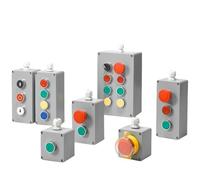 Boîtier de commande à bouton métallique, boîte de jonction en aluminium moulé, boîtier étanche, boîtier anti-éclaboussures, bouton d'arrêt d'urgence, démarrage, réinitialisation électrique(4hole-02)