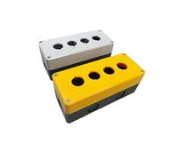 Boîtier de commande à bouton-poussoir Boîte à boutons étanche, boîte de commande, interrupteur industriel à 4 trous, indicateur, boîte d'arrêt d'urgence en plastique 22 mm(4-hole white)