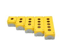 Boîtier de commande à bouton-poussoir Boîte à boutons XB4 bleu gris jaune 12345 trou boîte à boutons étanche et anti-poussière boîte à boutons boîte de commande de boutons ouverture 22 mm(Yellow 1P)
