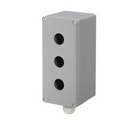 Boîtier de commande à bouton-poussoir Boîtier de commande d'interrupteur à bouton étanche en aluminium moulé sous pression, ouverture de 22 mm(Silver)