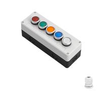 Boîtier de commande à bouton-poussoir de 22 mm avec étanchéité et résistance à la poussière IP65, auto-réinitialisation/auto-verrouillage, matériau ABS + métal, courant nominal 10 A pour usage
