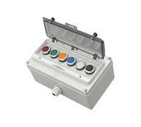Boîtier de commande à bouton-poussoir étanche AC220 V avec fonction d'arrêt d'urgence - Boîte de jonction électrique extérieure avec voyant lumineux(O)