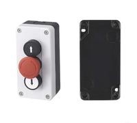 Boîtier de commande d'alimentation avec interrupteur à bouton-poussoir IP65, 22 mm monté en surface, bouton d'arrêt et de démarrage pour environnements difficiles, ABS + construction métallique (B)