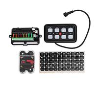 Boîtier de commande de circuit universel, boîtier de commutation tactile de voiture LED 8 gangs 1500 W, texture forte, rétro-éclairage LED bleu 12 V à 24 V pour UTV