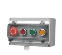 Boîtier de commande d'interrupteur à bouton métallique en alliage d'aluminium, interrupteur industriel à deux ou trois pôles, trou de 22 mm(Green)