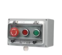 Boîtier de commande d'interrupteur à bouton métallique en alliage d'aluminium, interrupteur industriel à deux ou trois pôles, trou de 22 mm(Blue)