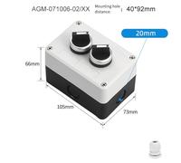 Boîtier de commande robuste de 22 mm avec joint d'étanchéité IP65, boîtier ABS résistant à la poussière, composants métalliques, vis anti-chute et connecteur étanche (1)