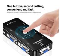 Boîtier de commutation KVM compatible HDMI, 2/4 Ports USB, 2/4 entrées 1 sortie, séparateur VGA 4K 1080P, adaptateur de commutateur KVM pour moniteur HDTV, projecteur