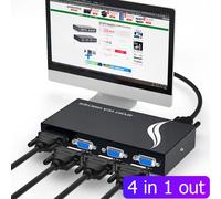 Boîtier de commutation VGA 1080P,4 ports,4 sorties,pour Consoles,décodeur,4 hôtes,1 affichage partagé,projecteur pour ordinateur portable