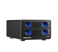 Boîtier de Disque Dur, CENMATE Aluminium Boîtier 2 Baie avec Ventilateur SATA 2,5/3,5 HDD/SSD, USB A/C 3.0, Supportant l'échange à Chaud, l'extension en Chaîne, Boîtier HDD,DAS (NO Raid/NAS)