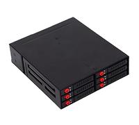 Boîtier de Disque Dur Externe à 6 Baies, 6 Baies 2,5" SATA HDD & SSD Cage de Fond de Panier Amovible pour Baie de 5,25", Prend en Charge Les Disques Durs et SSD SATA 1/2/3 de 7,0 à 9,5 Mm
