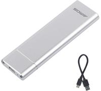 Boîtier de Disque Dur M.2 SSD, en Aluminium M2 Adaptateur SATA NGFF Boîtier Externe pour 2230 2242 2260 2280 Prise en Charge du protocole UASP avec USB Type C vers USB Câble- Argent