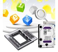 Boîtier de disque dur SATA 3.0 avec LED pour ordinateur portable 9.5, 2.5mm pour DVD ROM pouces, 2 to SSD, baie optique